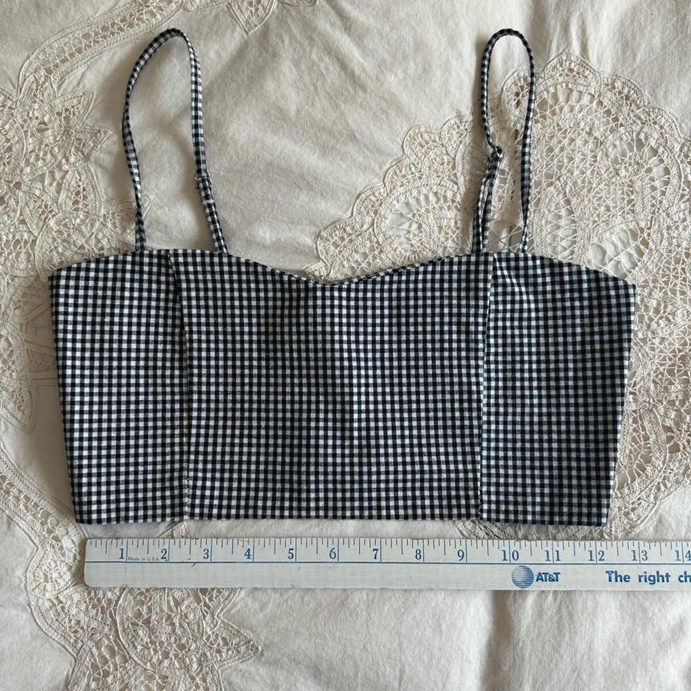 Brandy Melville Black & White Gingham Crop Top